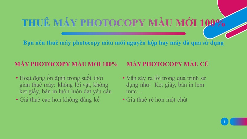 cho thuê máy photocopy màu mới nguyên hộp